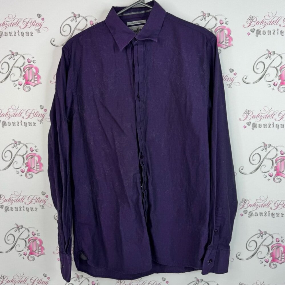Grafton & co button up shirt 50s fine cotton Elegant Purple Men's Dress Shirt